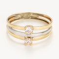 Bague " Florine" Or Bicolore 375/1000 et Zirconium
