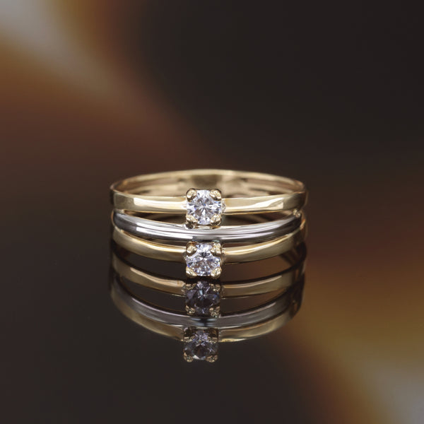 “Florine” Ring 375/1000 Two-tone Gold And Zirconium