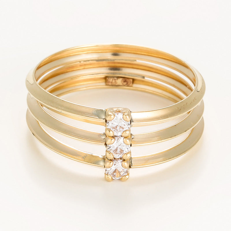 Bague " Abbie" Or Jaune 375/1000 et Zirconium
