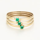 Bague "Abbie Verte" Or Jaune 375/1000 Et Zirconium