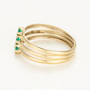 Bague "Abbie Verte" Or Jaune 375/1000 Et Zirconium