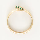 Bague "Abbie Verte" Or Jaune 375/1000 Et Zirconium