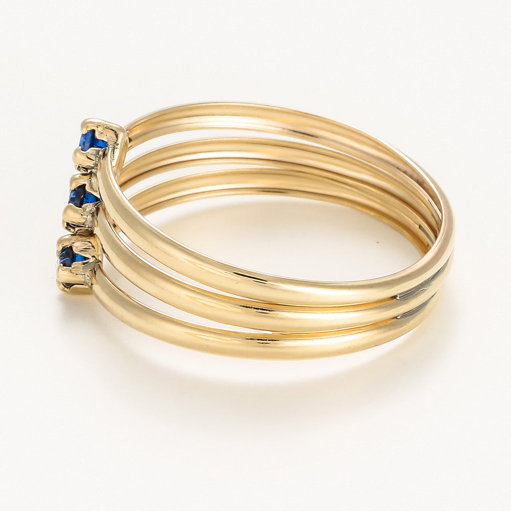 Anillo “Abbie Blue Zirconium” Oro amarillo 375/1000 y circonio