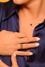 Anillo “Abbie Blue Zirconium” Oro amarillo 375/1000 y circonio