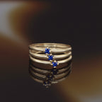 Bague " Abbie Zirconium Bleu " Or Jaune 375/1000 Et Zirconium