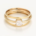 Bague "Sam " Or Jaune 375/1000 Et Zirconium