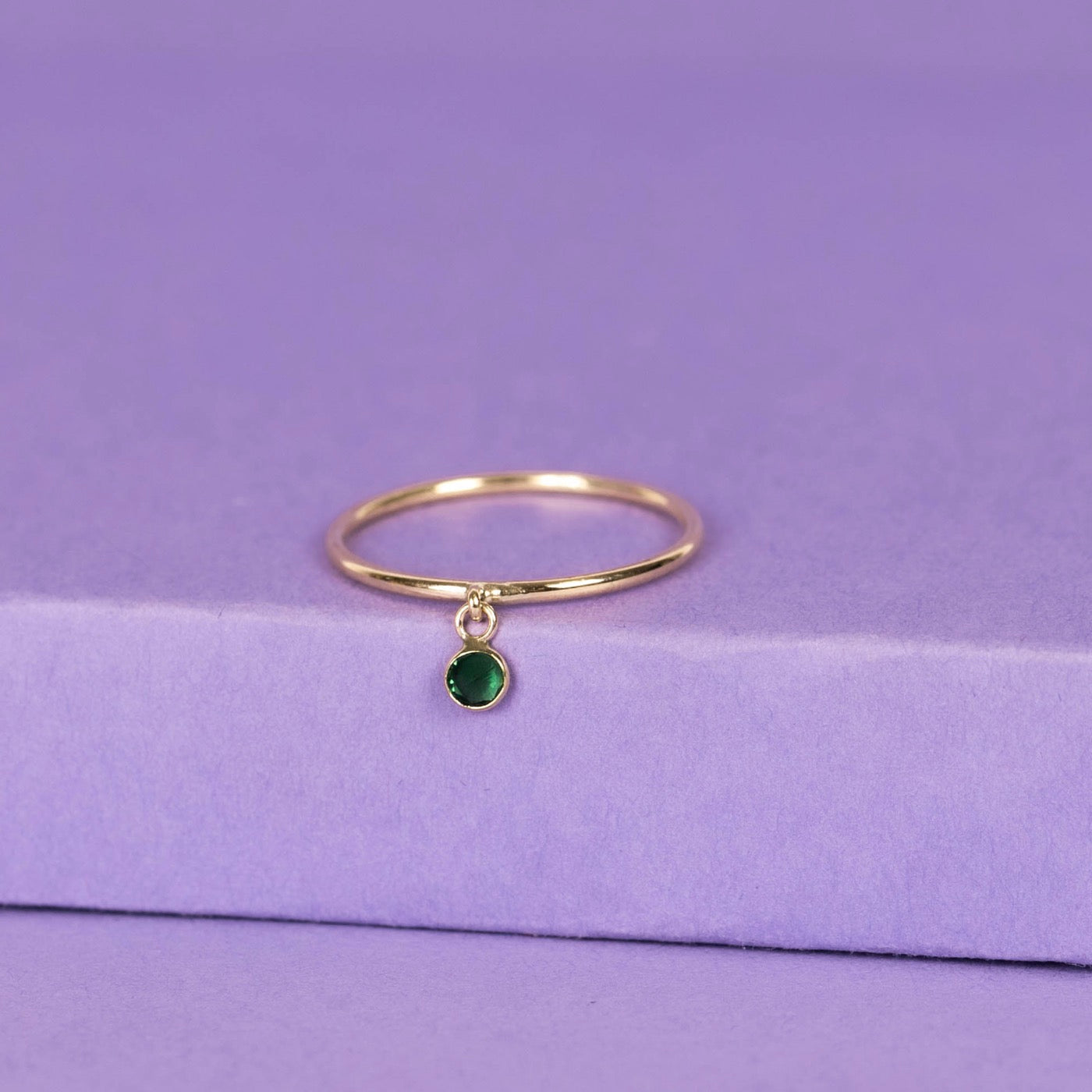 Bague "Pierette Verte" - Or Jaune 375/1000 Et Zirconium