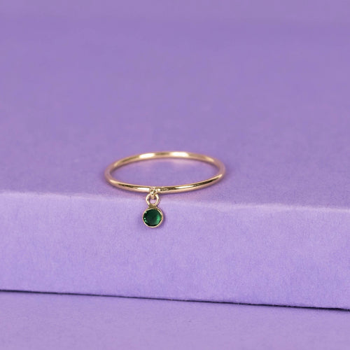 Anillo “Pierette Verte” – Oro amarillo 375/1000 y circonio