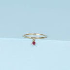 Anillo Pierette Rouge - Oro amarillo y circonio