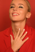 Anillo Pierette Rouge - Oro amarillo y circonio