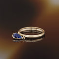 Bague " Médaillon Bleu " Or Jaune 375/1000 Et Zirconium