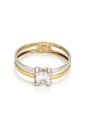 Bague " Suerte " Or Bicolore 375/1000 Et Zirconium