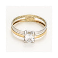 Bague "Suerte "Or Bicolore 375/1000 Et Zirconium