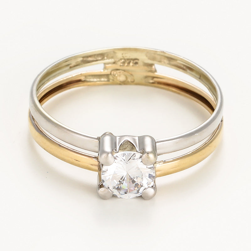 Bague " Suerte " Or Bicolore 375/1000 et Zirconium