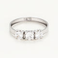 Anillo "Trio De Pierre" Oro Blanco 375/1000 y Circonio