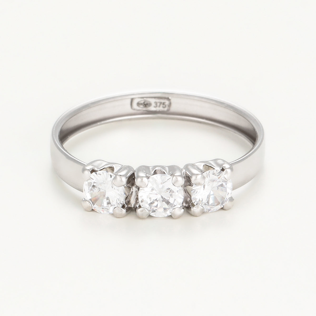 Anillo "Trio De Pierre" Oro Blanco 375/1000 y Circonio