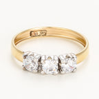 Bague " Trio De Pierre " Or Jaune 375/1000 Et Zirconium