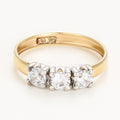 " Trio De Pierre " Ring in 375/1000 Yellow Gold and Zirconium