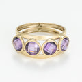 Bague " Maden Amethyst" Or Jaune 375/1000 Et Zirconium