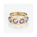 "Maden Amethyst" Ring in 375/1000 Yellow Gold and Zirconium