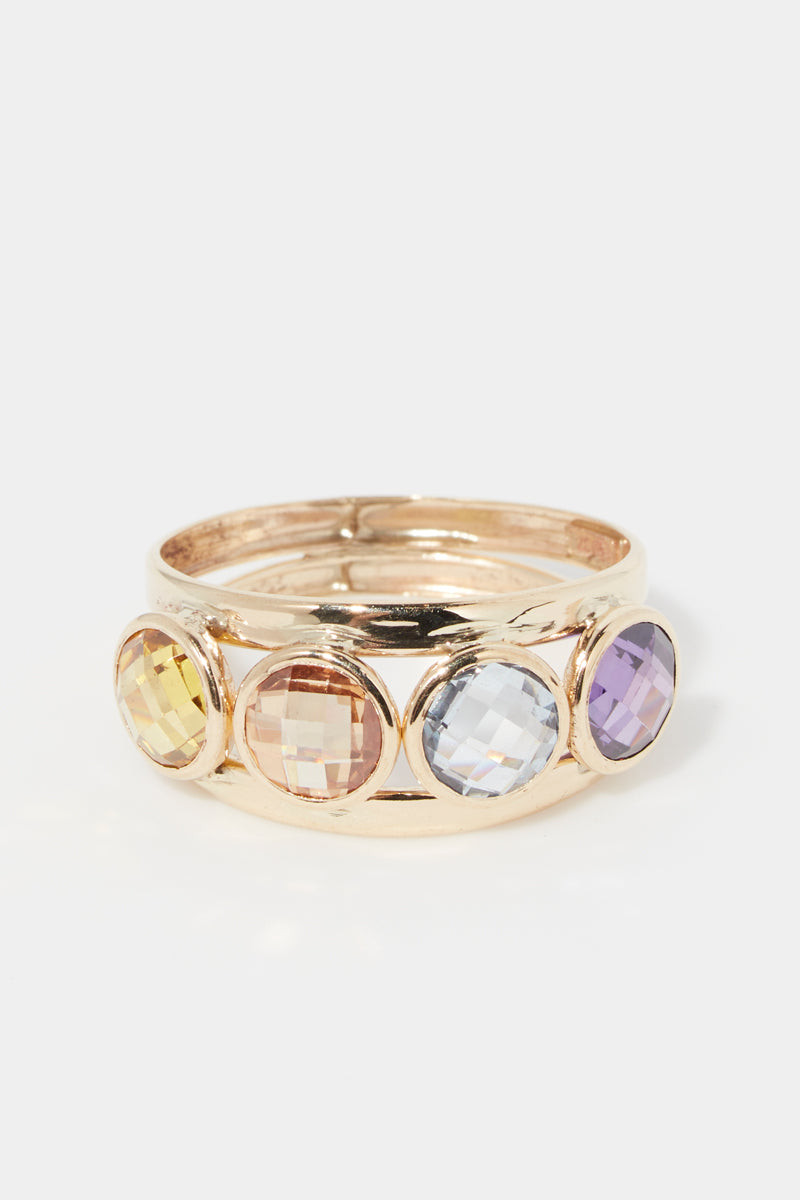 Bague Maden Colormix "Or Jaune 375/1000 Et Zirconium