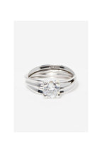 Bague "Nine" Or Blanc 375/1000 Et Zirconium