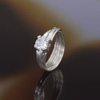 Bague "Nine" Or Blanc 375/1000 Et Zirconium