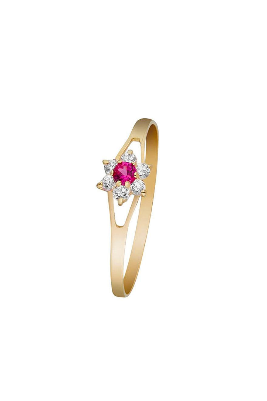 “Nature” Ring 375/1000 Yellow Gold And Red Zircon