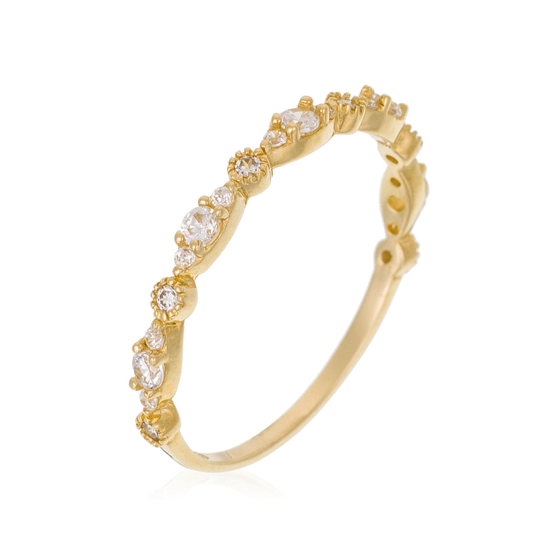 Bague "Relation" Or Jaune 375/1000 Et Zirconium