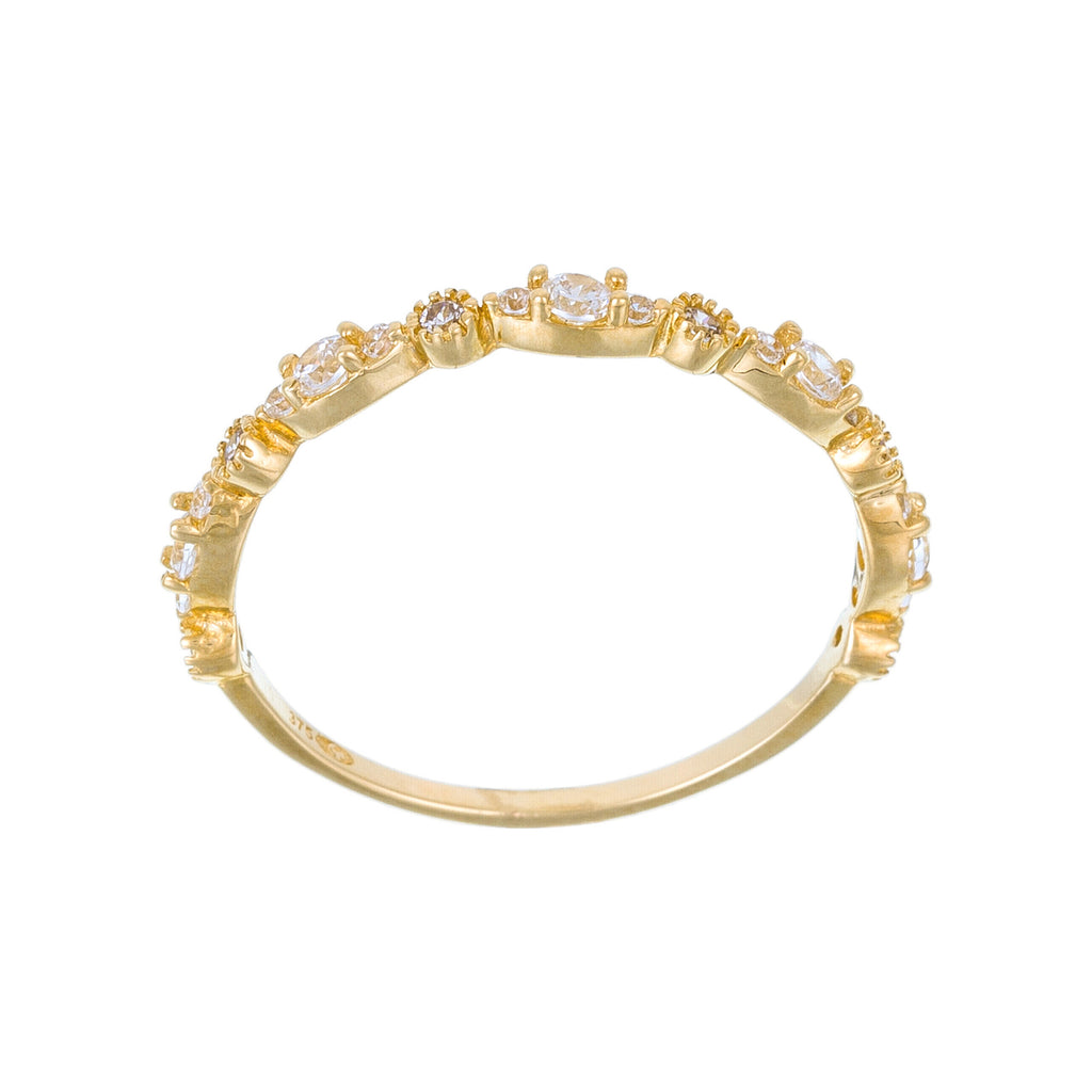 “Relation” Ring 375/1000 Yellow Gold And Zirconium