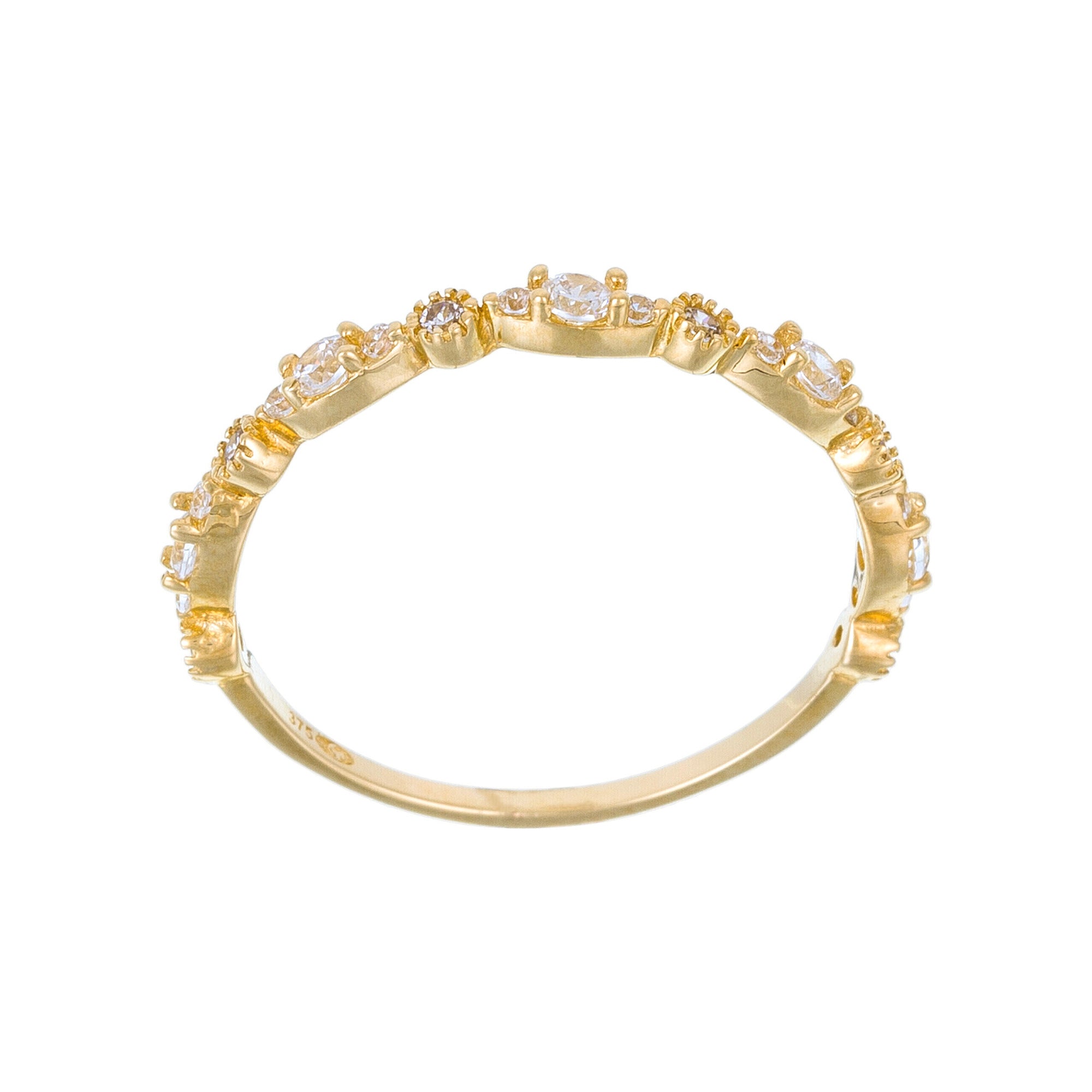 “Relation” Ring 375/1000 Yellow Gold And Zirconium