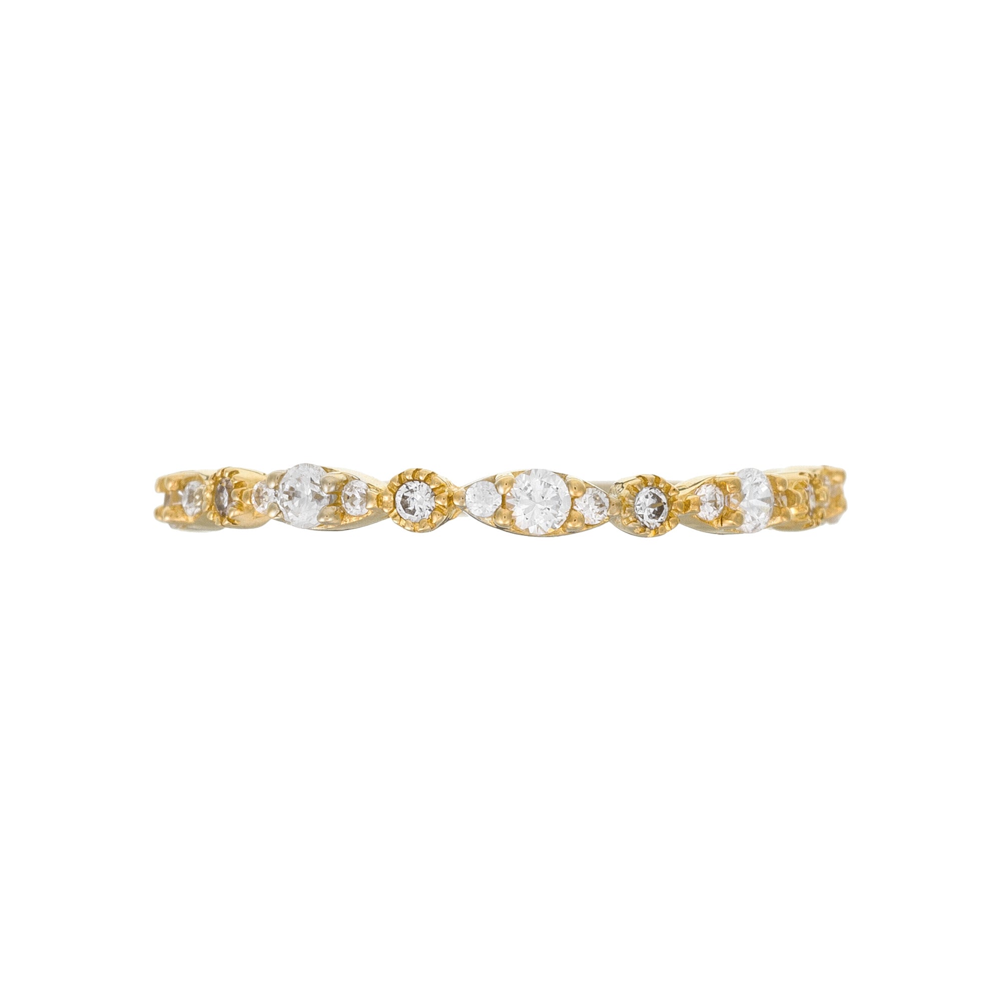 “Relation” Ring 375/1000 Yellow Gold And Zirconium