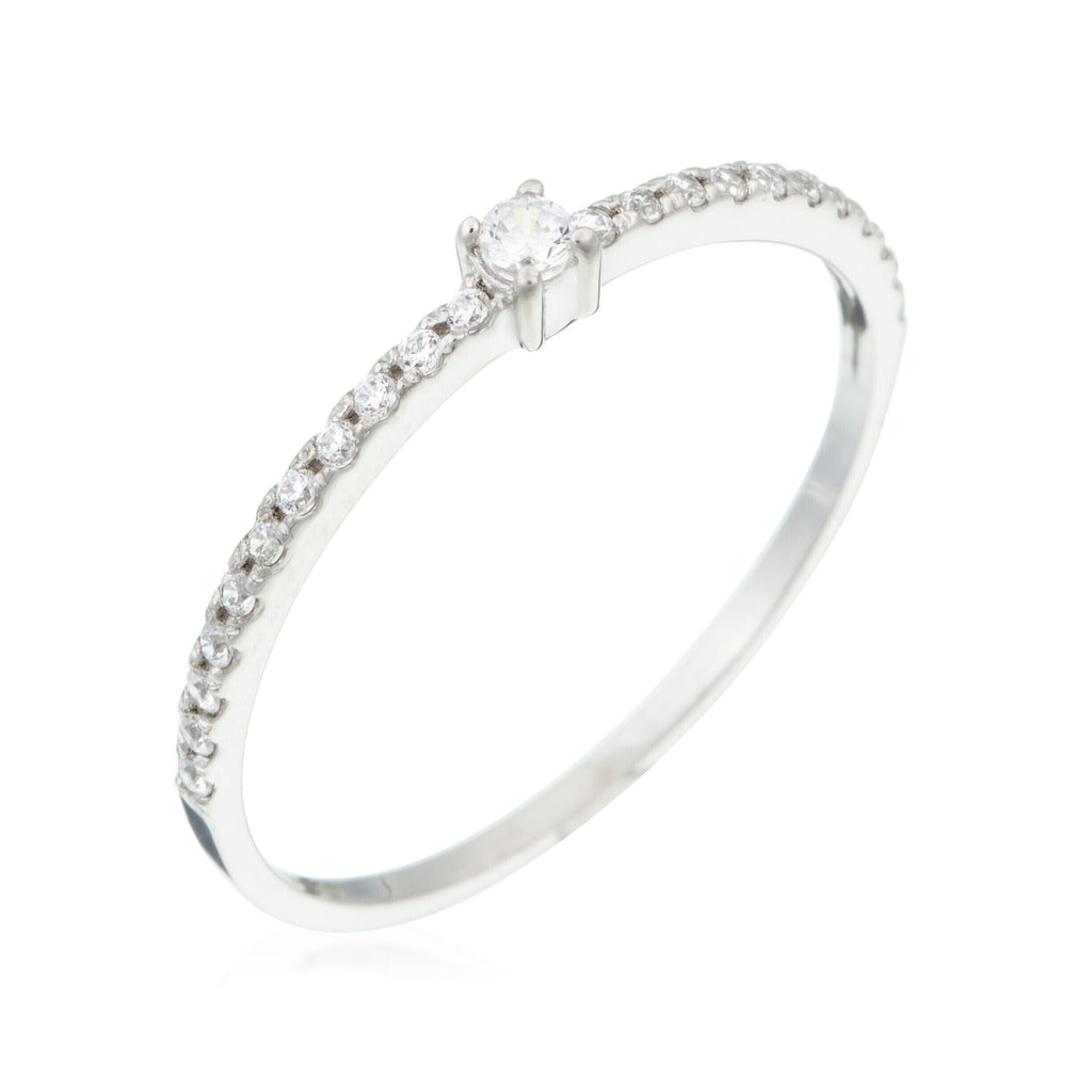 “Profond” Ring 375/1000 White Gold And Zirconium