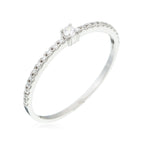 “Profond” Ring 375/1000 White Gold And Zirconium