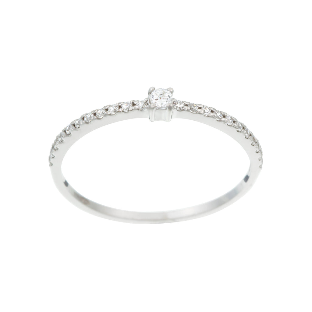 “Profond” Ring 375/1000 White Gold And Zirconium