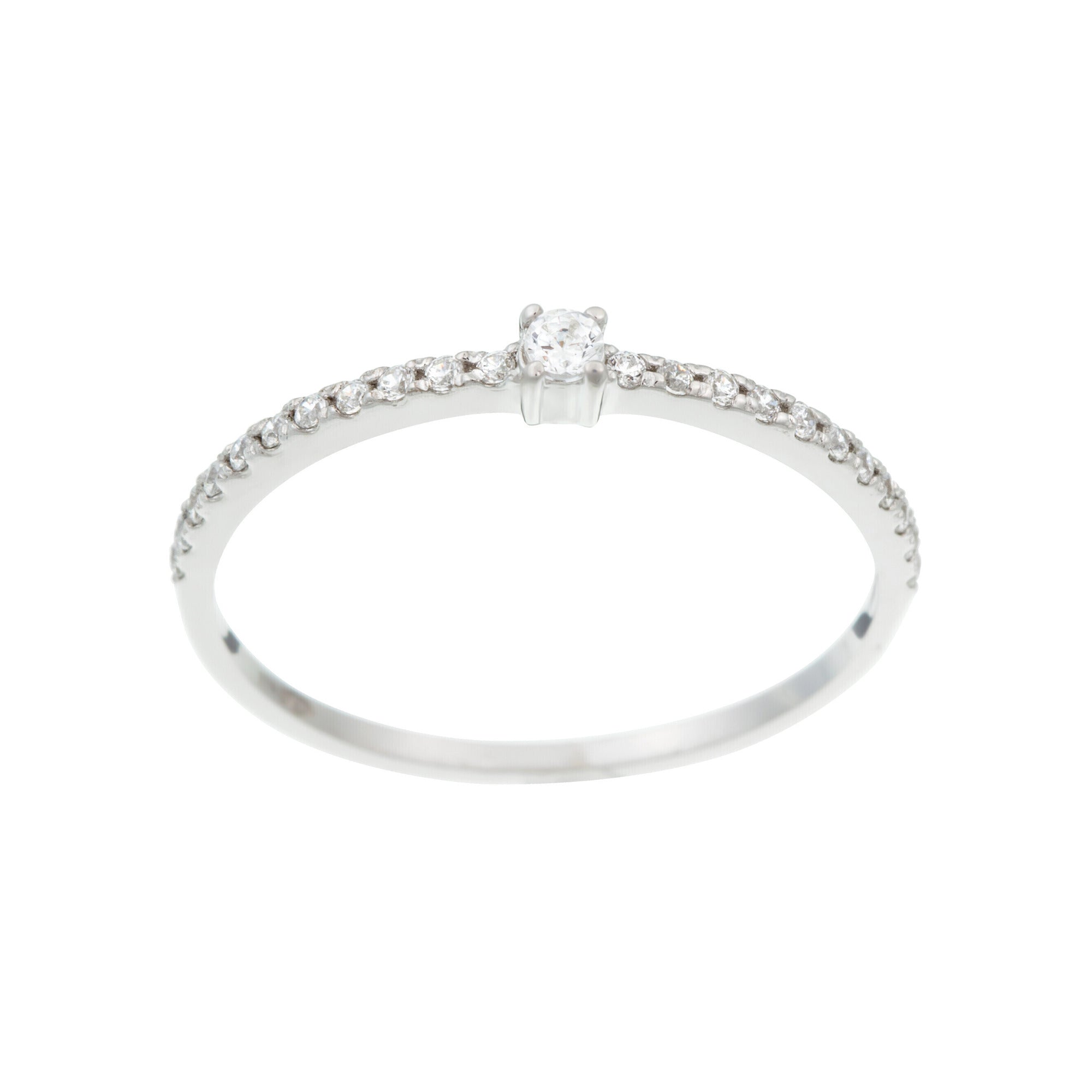 “Profond” Ring 375/1000 White Gold And Zirconium
