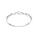 Bague "Profond" Or Blanc 375/1000 Et Zirconium