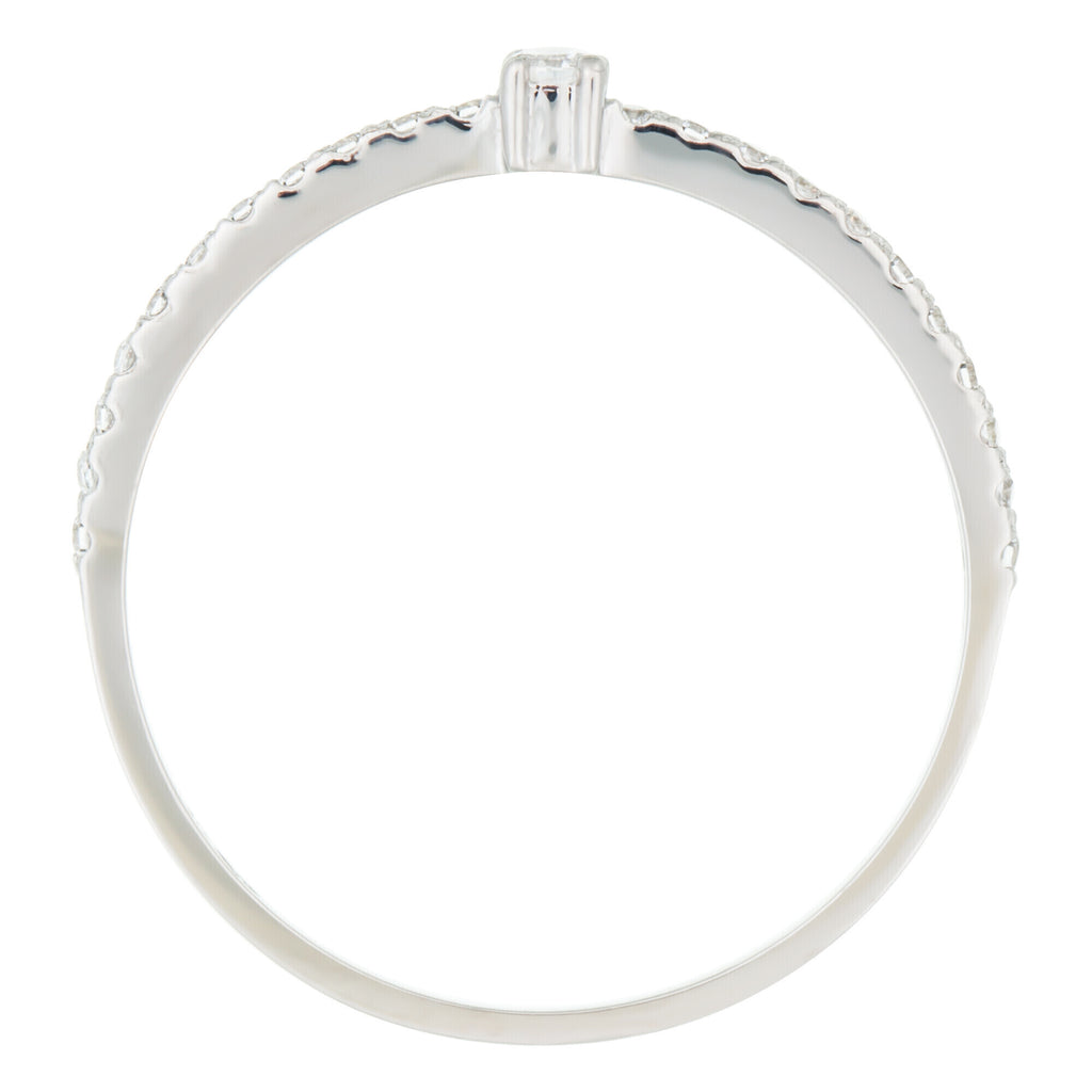“Profond” Ring 375/1000 White Gold And Zirconium