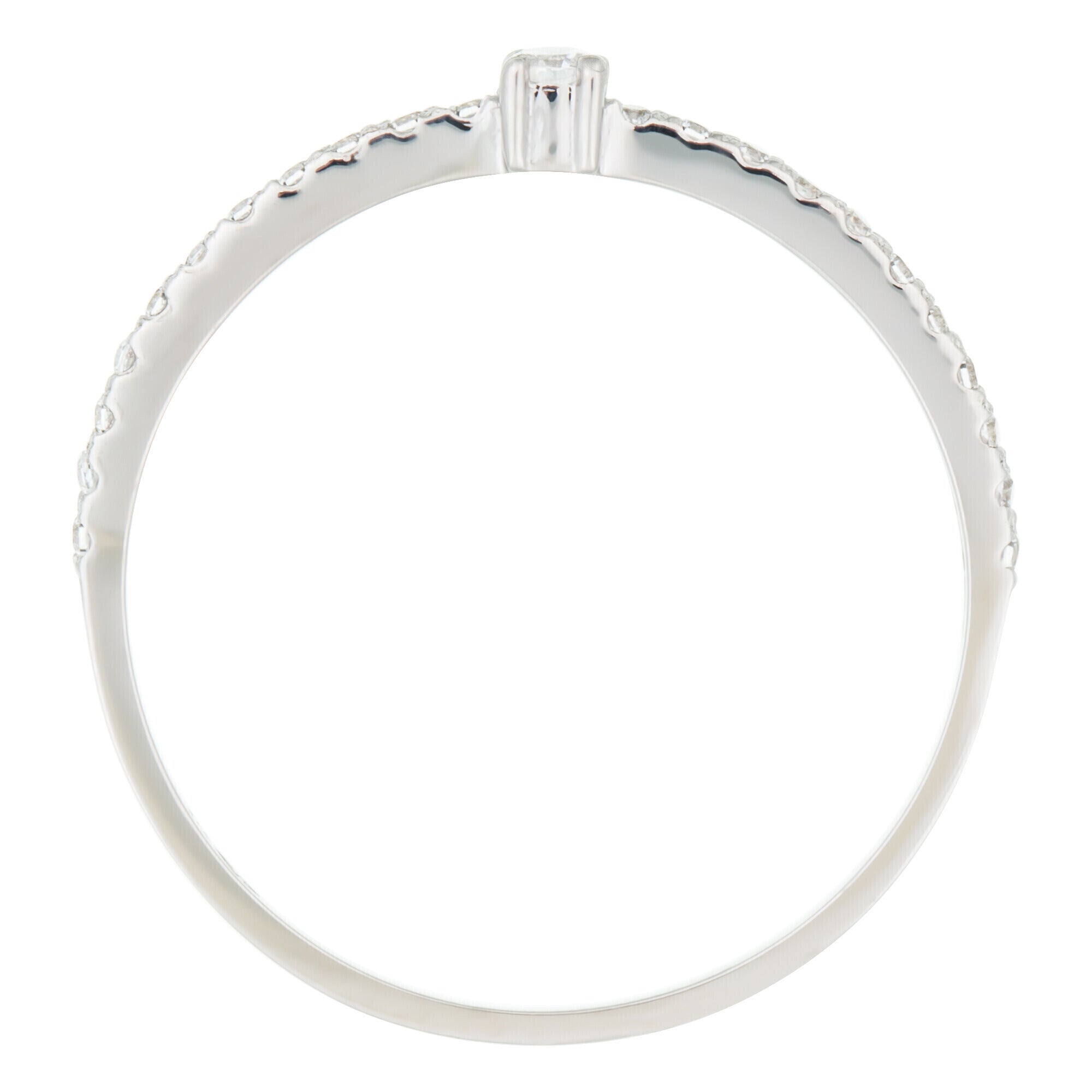 “Profond” Ring 375/1000 White Gold And Zirconium