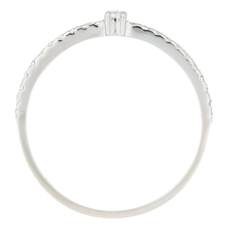 Bague "Profond" Or Blanc 375/1000 Et Zirconium