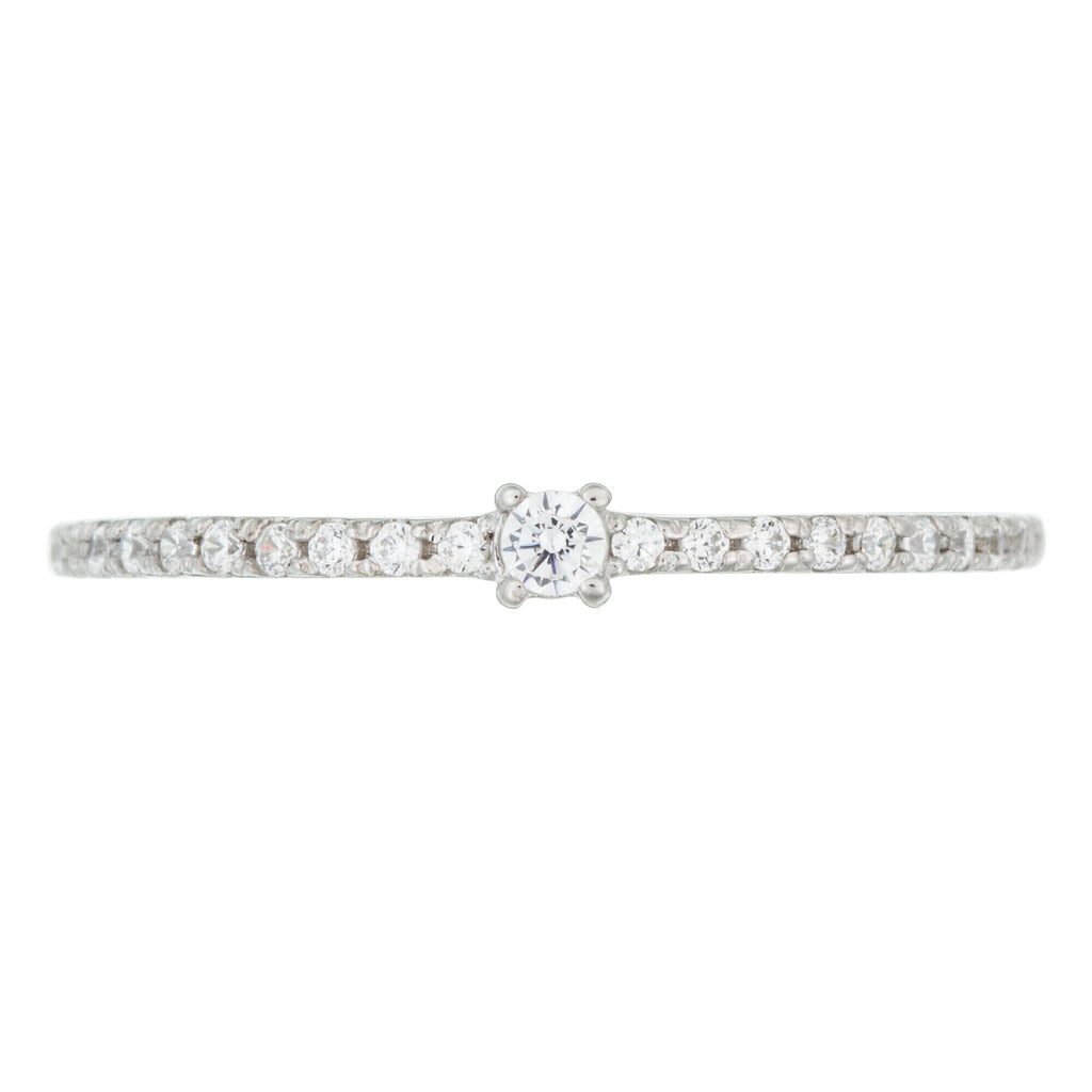 “Profond” Ring 375/1000 White Gold And Zirconium