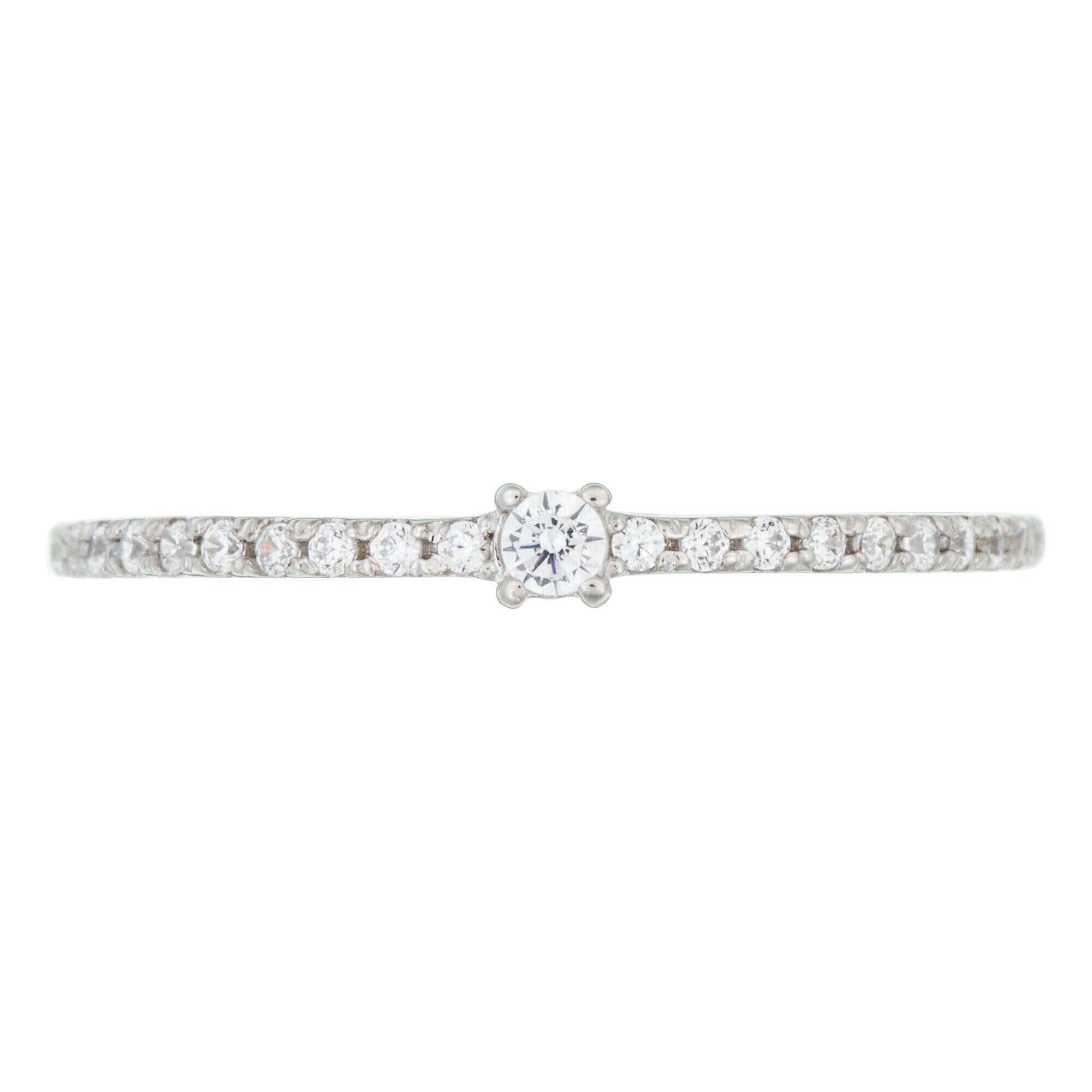 “Profond” Ring 375/1000 White Gold And Zirconium