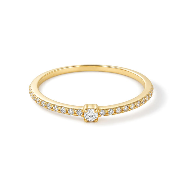 Ring "Willow" gult guld 375/1000 och zirkonia