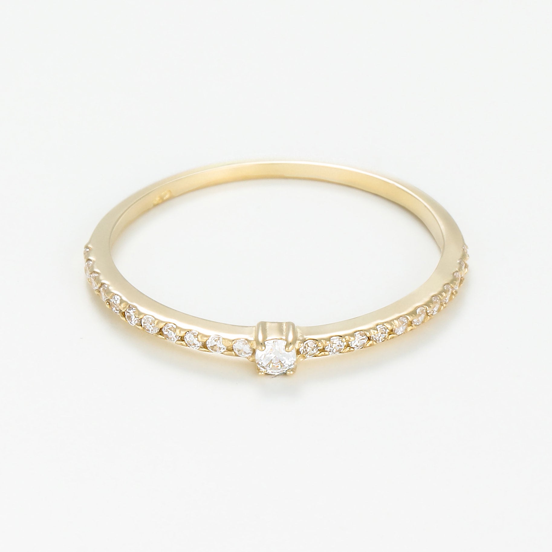 Bague "Willow"Or Jaune  375/1000 Et Zirconium