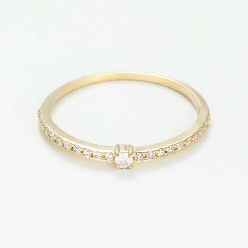 Bague "Willow"Or Jaune  375/1000 Et Zirconium