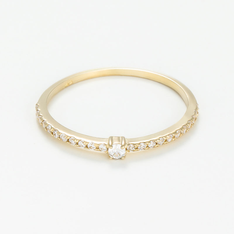 Bague "Willow"Or Jaune  375/1000 Et Zirconium