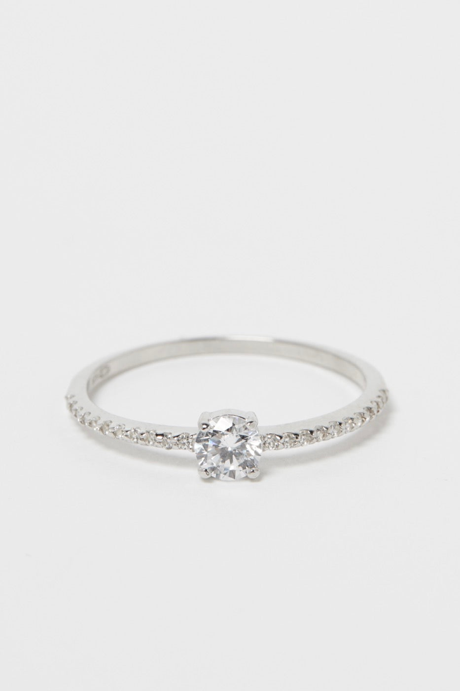 "Charme" Ring - 375/1000 White Gold and Zirconium