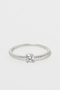 "Charme" Ring - 375/1000 White Gold and Zirconium