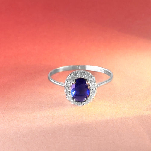 Anillo “Merveilleux Azul” Oro blanco 375/1000