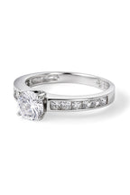 Bague "Brillant" Or Blanc 375/1000 Et Zirconium